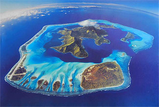Снимок спутника островов Тихого океана